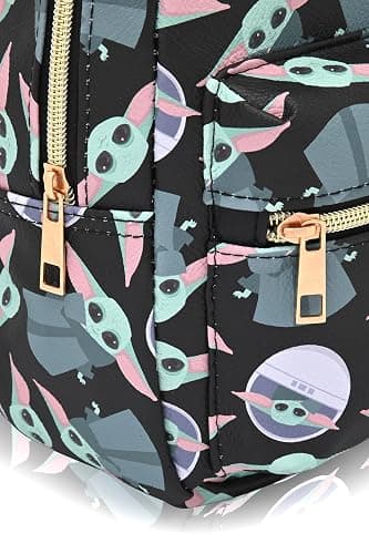 Fast Forward Star Wars Baby Yoda Backpack for Women, Men, Unisex | Grogu Cute PU Leather 10" Mini Backpack Purse Shoulder Purse | Baby Yoda Bag and Accessories thumbnail 4