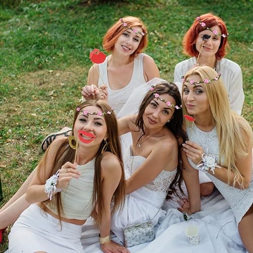PLULON Pink Flower Crown Headband Women Garland Headband Hair Floral Wreath Boho Headpiece for Girls Wedding Festival Hair Accessories thumbnail 3