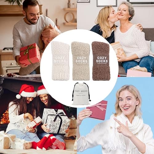 COZYOFFI Cozy Socks for Women Gifts: 3 Pairs Luxe Cloud Fuzzy Socks for Home Sleep thumbnail 2