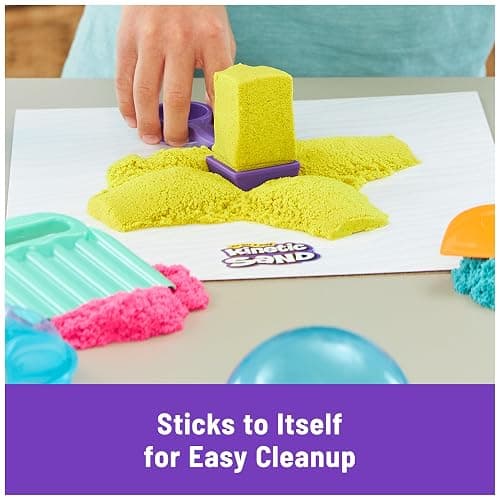 Kinetic Sand, Ultimate Sandisfying Set with 2lbs Play Sand (Pink, Yellow & Teal), 10 Tools & Molds, Sensory Toys, Holiday Gifts & Stocking Stuffers for Kids Ages 3 and up thumbnail 6