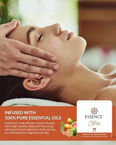 Essence Nasal Diffuser Citrus Bundle – Essential Oil Silicone Nose Rings for Mood, Energy & Positivity – Wearable Aromatherapy Pack with Lemon, Orange, Grapefruit & Bergamot thumbnail 5