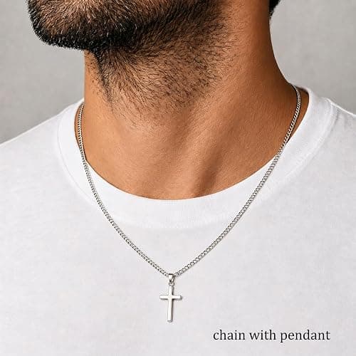 OLARCU 3.5mm/5mm Silver Stainless Steel Cuban Link Chain Necklace Jewelry for Men, 18-26 Inches thumbnail 6