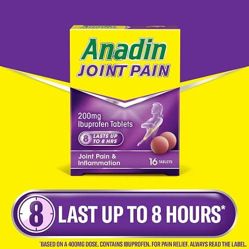 Anadin Joint Pain Relief Tablets, Ibuprofen Tablets - Pack of 16 | Ibuprofen tablets for joint pain, inflammation, backache, muscular pain, neuralgia thumbnail 2