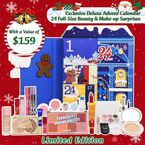 UCANBE Luxury Makeup Advent Calendar 2026, 24-Day Christmas Beauty Gift Set for Women & Teen Girls, Limited-Edition Xmas Cosmetic & Skincare Essentials Countdown Calendar Holiday Surprise Make Up Kit thumbnail 4