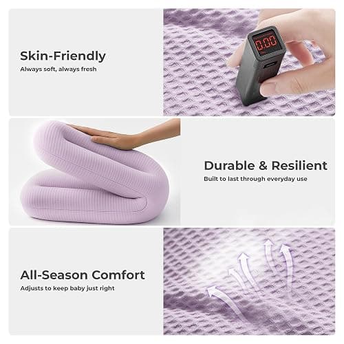 azopesy Baby Lounger for Newborn - Infant Lounger 0-24 Months with Lounger Cover, Adjustable Baby Nest Lounger, Breathable Fabric & 3D Support Newborn Lounger, Portable Newborn Essentials, Pink thumbnail 6
