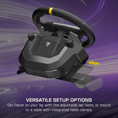 Turtle Beach Racer Wireless Racing Wheel System Officially Licensed for Xbox Series X|S & Xbox One and Windows PCs – Complete Design, Reliable Wireless Connection, up to 30Hr Battery– Black thumbnail 4