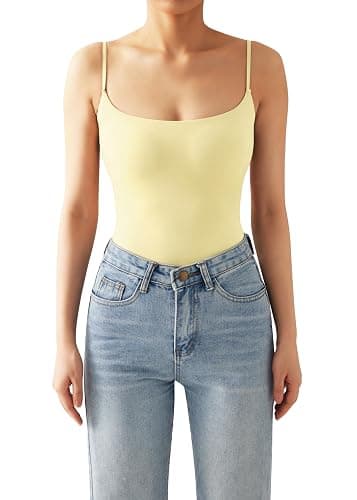 SUUKSESS Women Sexy Square Neck Thong Bodysuit Backless Cami Bodysuit Top thumbnail 5
