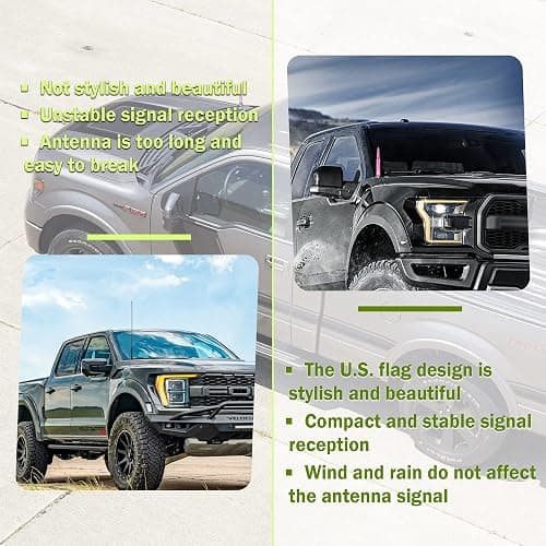 Upgrade American Flag Car Bullet Antenna,Truck Exterior Accessories Antenna Toppers Compatible with GMC,Chevy Silverado,Dodge,Ford,Jeep Antennas Replacement (Premium Pink - U.S. Flag) thumbnail 5