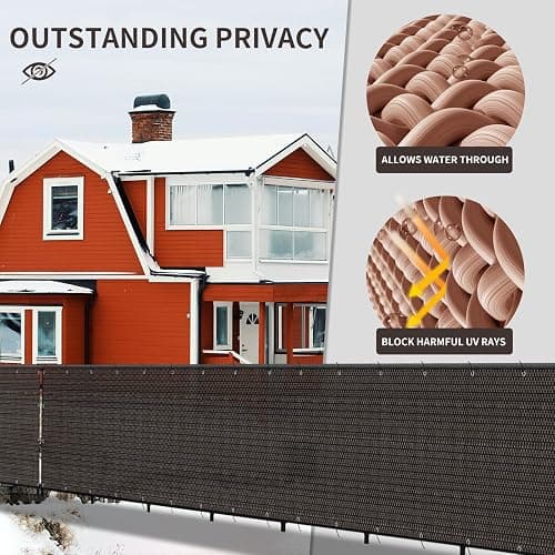 LOVE STORY Balcony Privacy Screen, 3'x10' Brown Deck Shield Screen Fence Cover (HDPE),UV Protection and Weather-Resistant,3 FT Height for Deck, Patio, Backyard, Outdoor Pool, Porch, Railing thumbnail 4