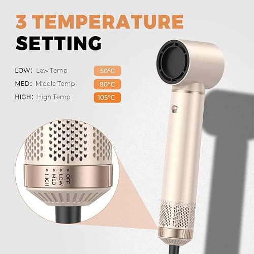 OKWRAP Hairstyler 5 in 1 Haarstyler Hair Styler Set, Airstyler Air Curlers Föhn 5 in 1 Mit Rundbürstenföhn Hairdryer Brushes for Styling Föhn Lockenstab Luft Für Glätten, Trocknen, Volumen, Locken thumbnail 8