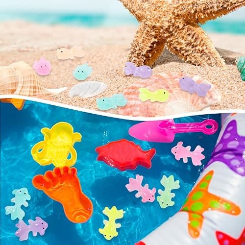 YALOJE 50pcs Mini Resin Fish Glow in The Dark, Mixed Color Miniature Luminous Fish Ornament, Cute Tiny Animal Figures for Aquarium, Landscape, DIY Crafts Decor -Random Color thumbnail 7