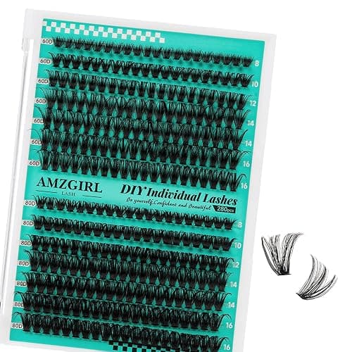 Lash Clusters Wispy 280PCS Eyelash Extension 60D 80D Cluster Lashes Individual Lashes DIY Lash Extension Natural Look Cluster Eyelash Extensions Soft False Eyelashes at Home for Beginners(D-Mix8-16mm) - Image 1