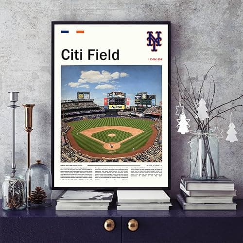 CitiFieldew Stadium Poster (L24 xW16 Canvas) New York Ballpark Wall Art Print, Mets Retro Sports Poster, Gift for Baseball Fans Supporters thumbnail 5