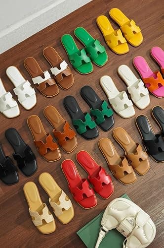 Project Cloud 100% Genuine Leather Sandals for Women 2026 - Fashion Flat Womens Sandals with Memory Foam Insole Slides Sandals Women Footwear - Mules Women's Sandals (Jannel) thumbnail 5