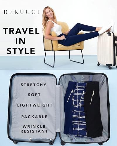 Rekucci Travel in Style - Women's Soft Chic Pant with Zipper Pockets thumbnail 6