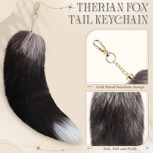 JaGely 3 Pcs Therian Grunge Accessories for Women Pride Symbol Necklace Fairycore Bracelets Fluffy Tail Keychain Cosplay Gift thumbnail 4