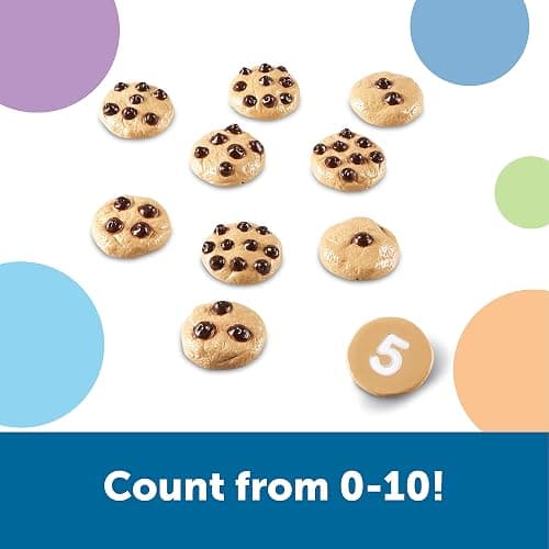 Learning Resources Smart Counting Cookies - 13 Pieces, Ages 18+ Months Toddler Counting & Sorting Skills, Toddler Math Learning Toys, Play Food for Toddlers, Chocolate Chip Cookies thumbnail 4