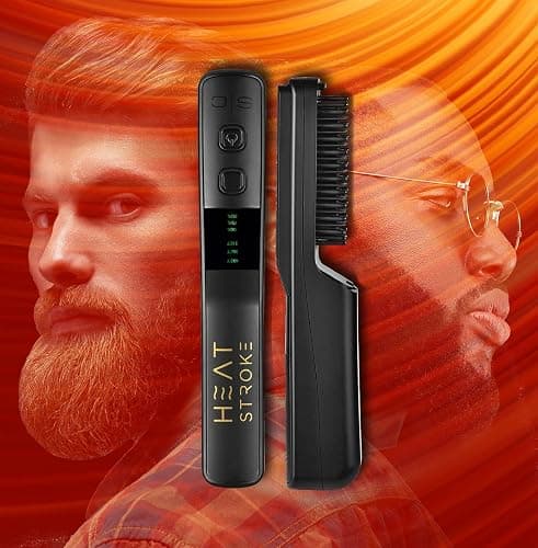 StyleCraft Heat Stroke Beard & Styling Hot Brush, Cool Touch Tips Anti-Scold, Hair Straightener, Black thumbnail 6