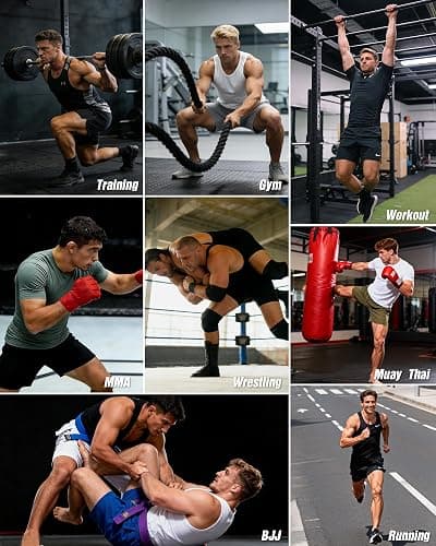 Runhit Men's BJJ Shorts – MMA Fight Shorts for Wrestling, Boxing, No Gi, Jiu Jitsu, Muay Thai, Training, Grappling, Fighting thumbnail 6