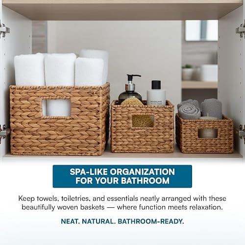 Honey-Can-Do Woven Water Hyacinth Wicker Storage Baskets, Nesting Set of 3 thumbnail 8