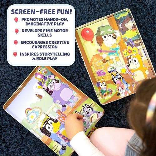 Bluey Magnetic Playset, Magnet Activity Toys, Great Birthday Parties, at-Home Activities, or Screen-Free Fun, Perfect Travel or Road Trip, Hours of Fun for Kids Ages 3,4,5,6,Multicolor,Medium,214618 thumbnail 6