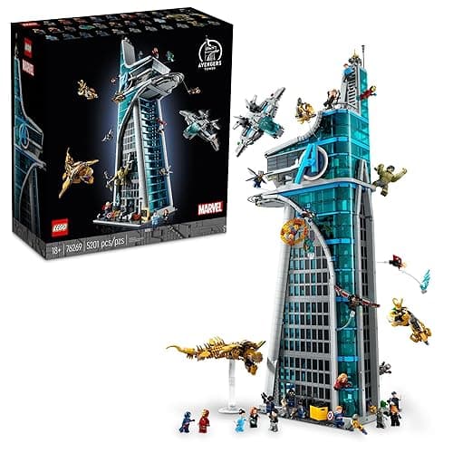 LEGO Marvel Avengers Tower Building Kit, Detailed Recreation of The Iconic HQ Featuring Classic Movie Scenes, 31 Figures and Authentic Accessories, Gift for Marvel Fans and Model-Makers, 76269 - Multicolor