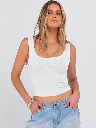 ANRABESS Womens Crop Tank Tops, Soft Breathable Ribbed Slim Fit, Comfy for Basic,Casual,Going Out&Daily Wear thumbnail 2