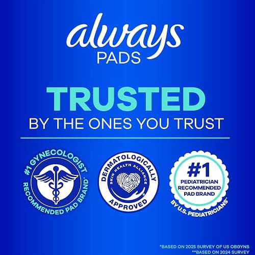 Always Ultra Thin Feminine Pads with Wings for Women, Size 1, Regular Absorbency, Unscented, Up to 100% Leak-Free Protection, 46 Count thumbnail 7