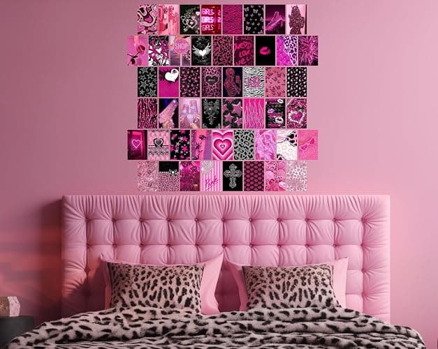 TwoDays Mcbling Room Decor Aesthetic Wall Collage Kit, Trashy Y2k Posters for Girls bedroom, 2000s Hot Pink Wall Art, Emo Baddie Prints for women Apartment.(Set of 50, 4" × 6") thumbnail 7