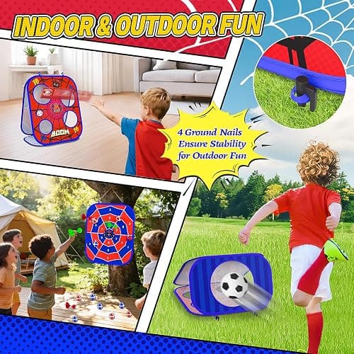 Spider Bean Bag Toss Game, 3-in-1 Cornhole Board Outdoor Toys for Kids, Family Party Activity Toddler Yard Backyard Beach Lawn Party Camping Game Toys for 3 4 5 6 7 8 Year Old Boys Girls Birthday Gift thumbnail 4