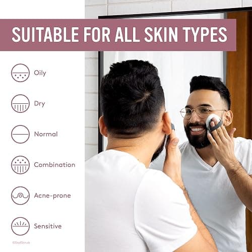Sud Scrub® Antimicrobial Silicone Face Scrubber, 1 Pack, Gentle Face Exfoliator for Sensitive Skin, Eco Friendly Facial Cleansing Brush, Exfoliating Face Brush for Men and Women (Pink) thumbnail 4