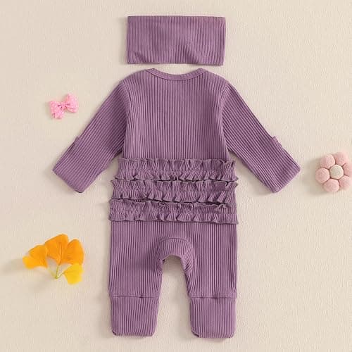 allshope Infant Baby Girl Fall Outfit Sweatshirt Romper Little Sister Lil Sis Long Sleeve Jumpsuit Newborn Clothes thumbnail 3