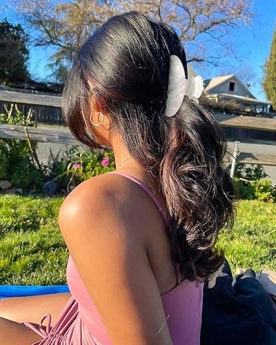 4Pcs Large Hair Claw Clips - Acrylic Big Hair Clips for Thick Hair Strong Hold Hair Jaw Clips Non-slip Banana Hair Barrettes Clips for Women Girls (Sparkle(white/purple/pink/green)) thumbnail 8