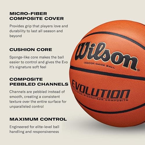 WILSON Evolution Indoor Game Basketballs - Size 5, Size 6 and Size 7 thumbnail 5