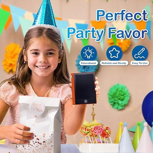 Party Favor Mini LCD Writing Tablet for Kids, 12 Pack – 4.5 Inch Mini Drawing Board. Fun and Educational for Kids that Sketch and Doodle. Perfect Goodie Bag and Gift Bag Filler, School Prize Or Gift thumbnail 4
