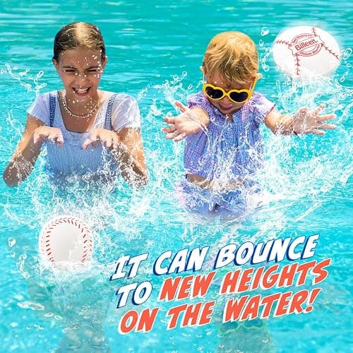 Billeeit 4Pcs Water Skipping Balls for Pool Play(Baseball Theme), Water Pool Beach Swim Toys for Kids Ages 4-8, 8-12 and Adults, Include 2 Balls and 2 Discs thumbnail 6