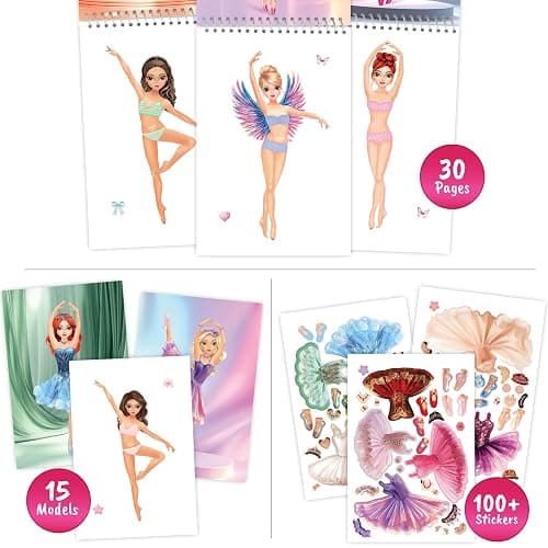 BSCOOL Sticker Dress Up Ballet - Sticker Activity Book for Kids. Learn Girls Fashion Design for Ballet with Stickers and Guides for Kids 5 and up. with 100+ Removable Stickers thumbnail 4