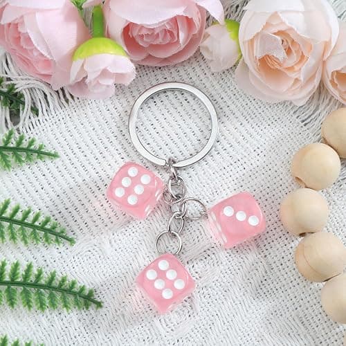 FRULX Creative Dice Keyring, Unique Keychain Gift Ideas for Women, Men, and Friends, Personalised Fashion Accessory and Fun Birthday or Travel Present for Her thumbnail 3