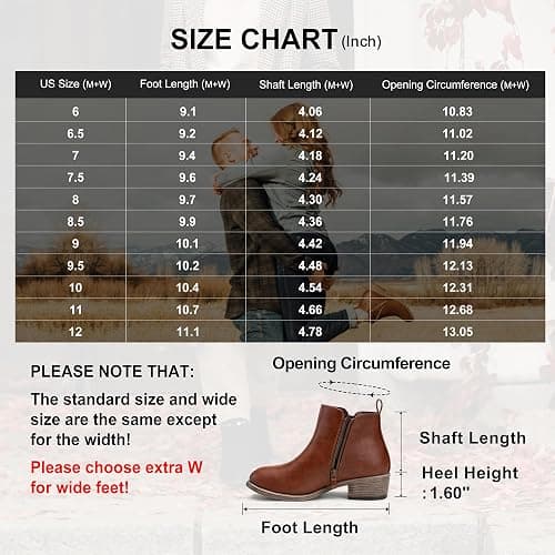 Jeossy Women's 905 Ankle Boots, Classic Low Heeled Short Booties, Casual Comfortable Boots with Wide Widths Available thumbnail 8