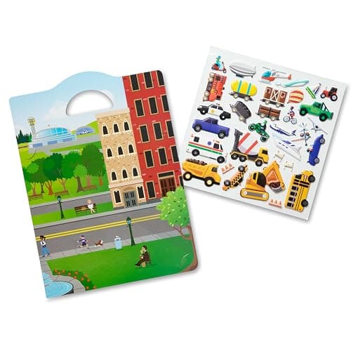Melissa & Doug Vehicles Puffy Sticker Play Set Travel Toy with Double-Sided Background, 32 Reusable Puffy Stickers thumbnail 4