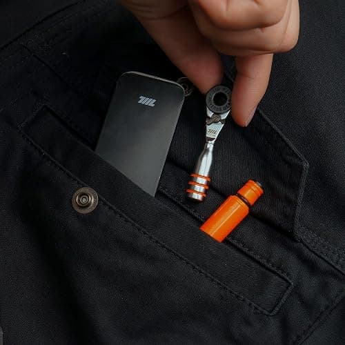 711L Mini Ratchet Wrench DUO - One of the World's Smallest 1/4" Ratchet Wrench For Tight Spaces - For Flat (32mm) and Standard (25mm) Double-ended Bit thumbnail 2