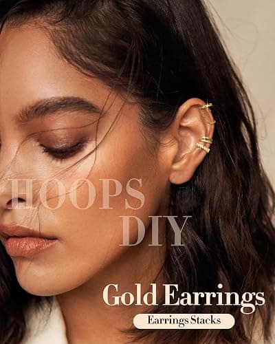 9PCS Ear Cuffs Earrings for Women Non Piercing 14K Gold Plated - Hypoallergenic Adjustable Ear Cuffs Trendy Non Tarnish Clip on Cartilage Fake Earring Stacks Wrap Jewelry thumbnail 9
