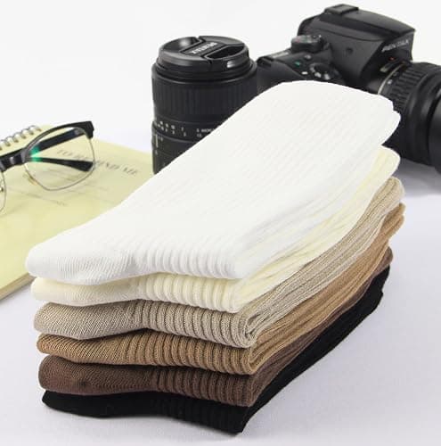 BomKinta Calf Socks for Women - Thin Solid Cotton Crew Socks - Casual Cute Above Ankle Sock thumbnail 4
