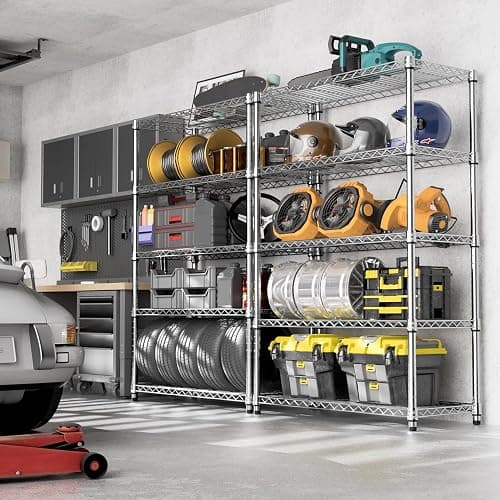 M MZG 1750 LBS Storage Shelves 5-Tier Utility Shelving Unit Steel Organizer Wire Rack for Home,Kitchen,Office,Garage, Capacity 17.7" D x 47.2" W x 72.3" H | Organizer Wire Rack, for Home, Kitchen, Office, Garage, 1750 LBS Capacity thumbnail 6