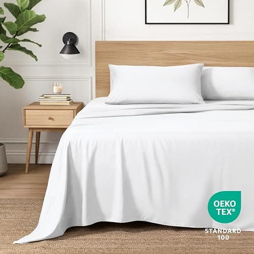 Ivy Union Twin Extra Long Sheet Set - Ultra-Soft Cooling with Deep Pockets - Breathable, Easy-Fit - Hotel Luxury Bedding Sheets & Pillowcases (Twin XL, White) thumbnail 3