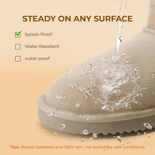 DREAM PAIRS Ankle Winter Mini Boots for Women Genuine Suede Faux Fur Lining Water Resistant Warm Snow Boots Slip On Memory Foam Comfort Booties FuzzyClassic thumbnail 8