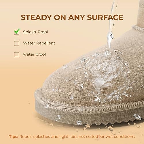 DREAM PAIRS Ankle Winter Mini Boots for Women Genuine Suede Faux Fur Lining Water Resistant Warm Snow Boots Slip On Memory Foam Comfort Booties FuzzyClassic thumbnail 9