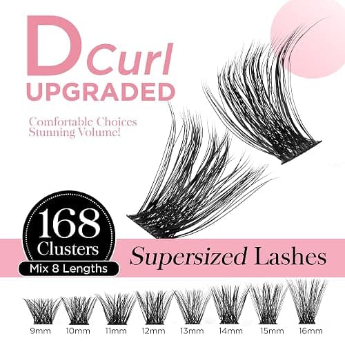 WINKGIGGLE Lash Clusters DIY Eyelash Extensions 56D Mega Volume, Individual Wispy Lashes Clusters for Home Application - 56D thumbnail 2