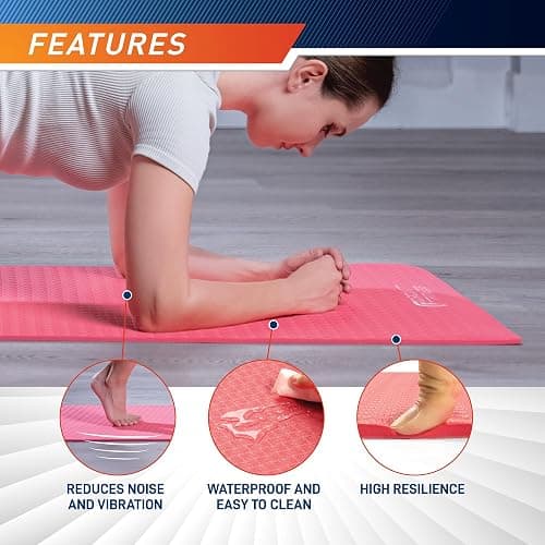 Circuit Fitness by Marcy Non-Slip Multi-Purpose Exercise Yoga Mats with Carrying Strap Multi-Thickness, Multi-Color Options thumbnail 5