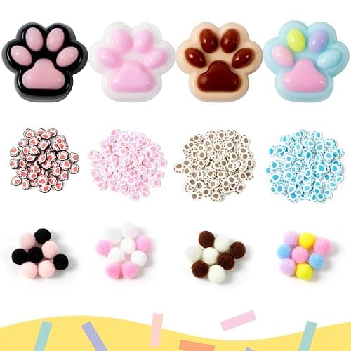 JOYIN 4 Pcs Taba Paw Squeeze Toys, Colorful Kawaii Mochi Fufu Sensory Toys, Cat Paw Taba Squeeze Toys for Party Favors, Gifts for Adults Kids thumbnail 3